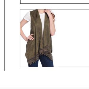 OSO CASUALS FAUX SUEDE OPEN FRONT ASYMMETRICAL VEST